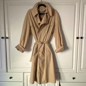 AUTH HERMES VINTAGE TRENCH / RAIN COAT LIGHTWEIGHT  fits  8-12